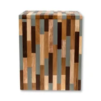 wooden mosaic urn for ashes