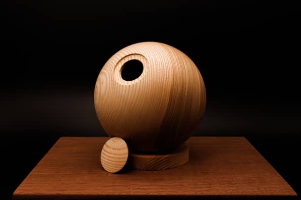 Light Wood Urn Ball