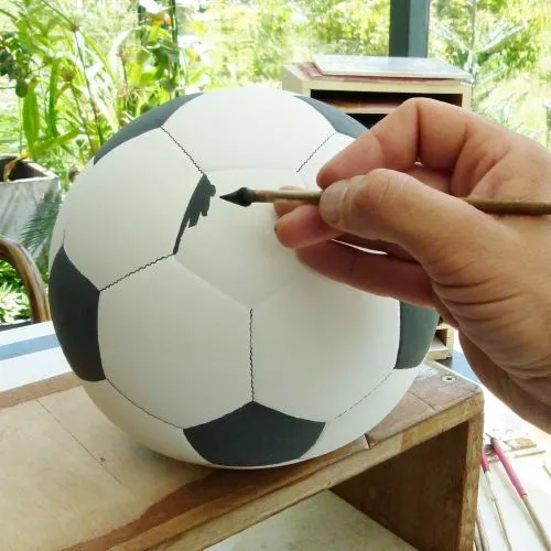 handpainted ceramic football urn for ashes