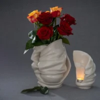 hidden light vase urn white