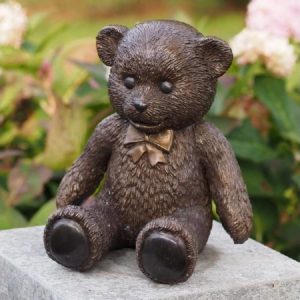 Bronze Teddy Bear Grave Ornament