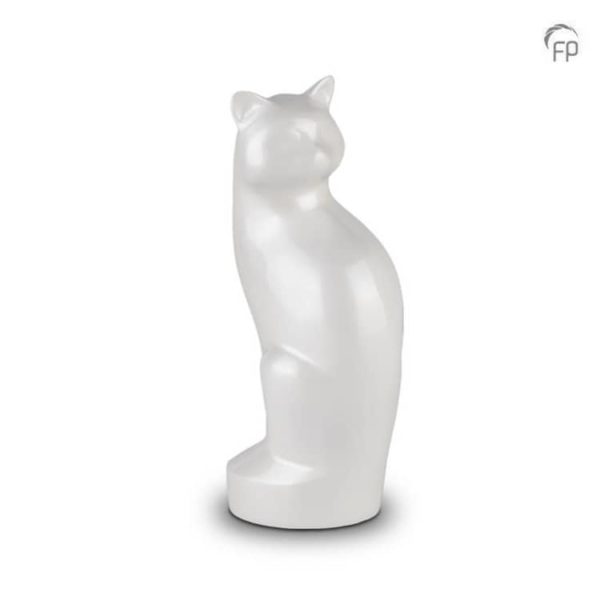 Cat Shaped Urn-white