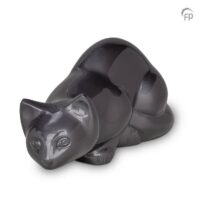 cat sculpture urn grey