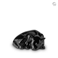 ceramic cat urn black matt