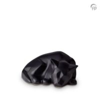 ceramic cat urn black matt