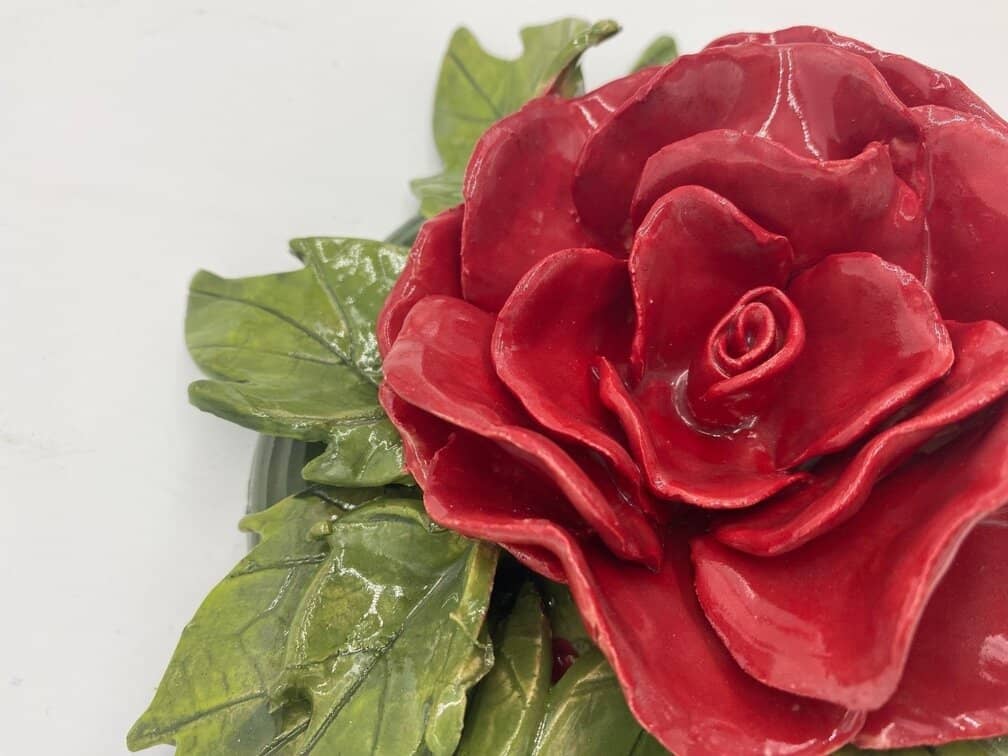 Ceramic Rose for Grave Urns for Ashes