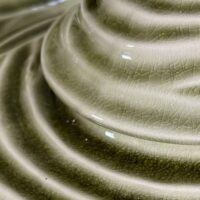 rippled ceramic urn for ashes