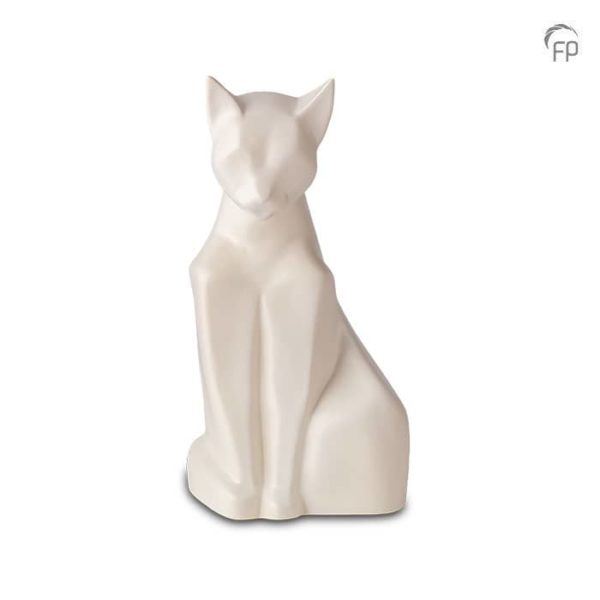 sitting cat urn cream