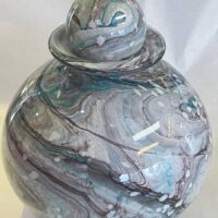 flower colourful glass urn for ashes