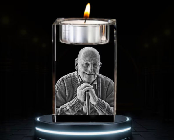 memorial candle glass