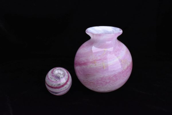pink glass urn