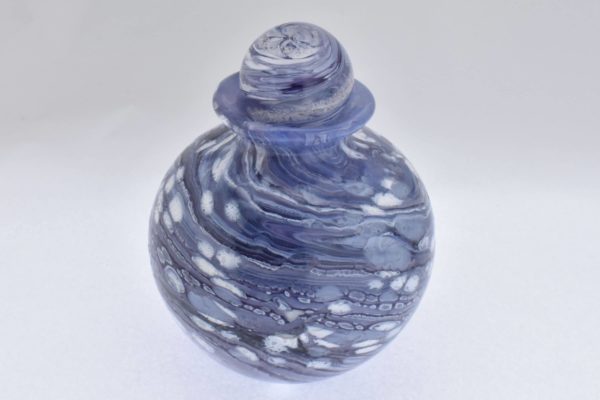 purple glass urn for ashes