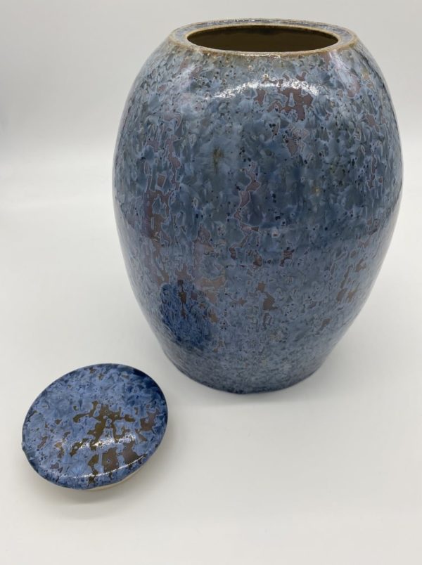 blue ceramic urns for ashes