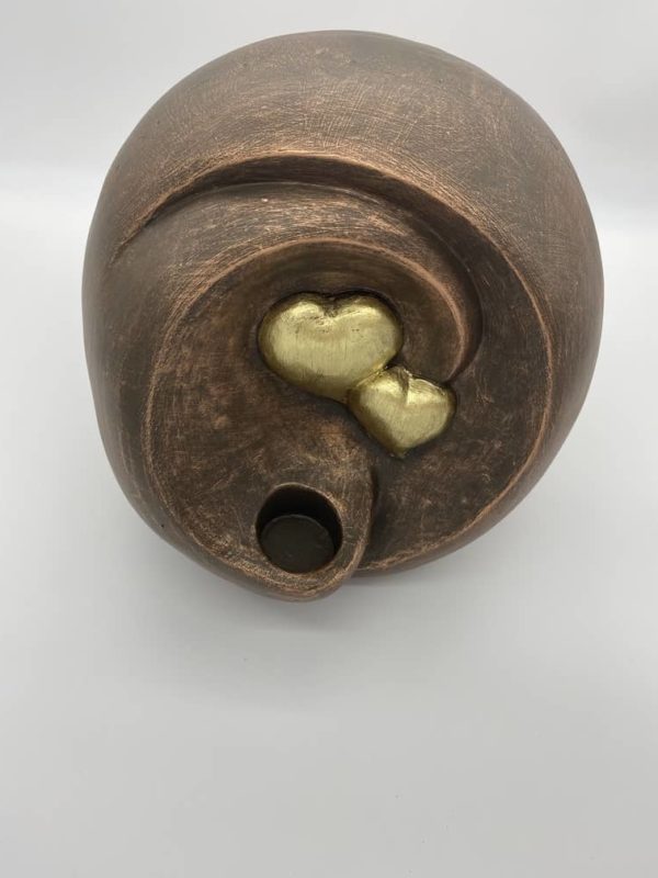 bronze heart candle urn
