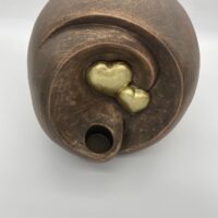 bronze heart candle urn