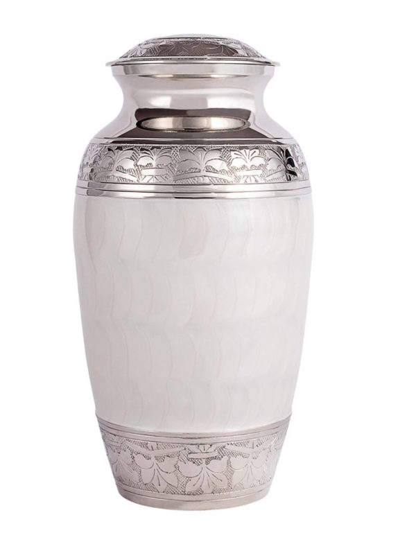 white adult urn for ashes