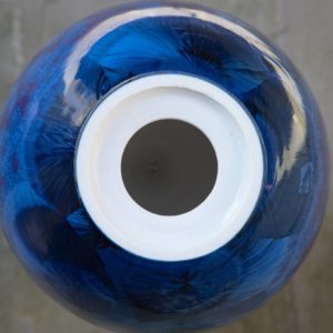 blue ceramic medium urn for ashes