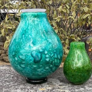 Glass Flower Urn Vase for Ashes Large