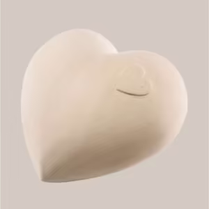 large wooden heart urn