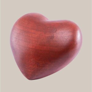 painted wooden heart urn for ashes