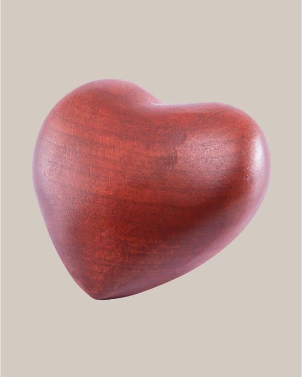 painted wooden heart urn for ashes