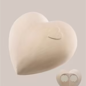 plain wooden hand carved heart urn for 2 sets of ashes