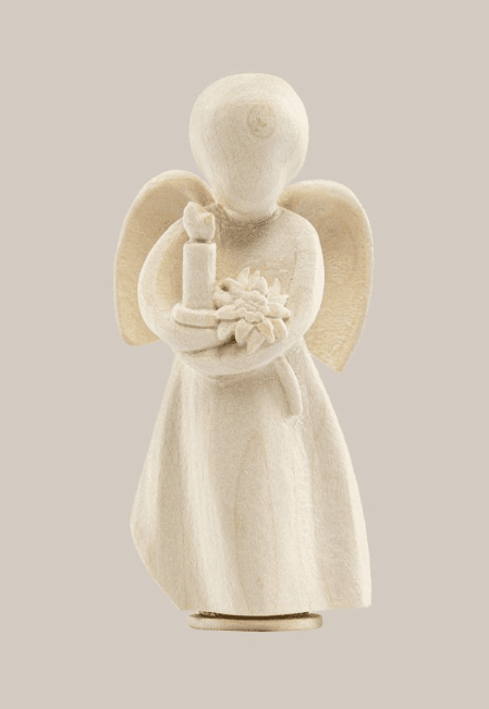 small angel urn candle and flower