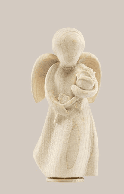 small baby angel urn with rose