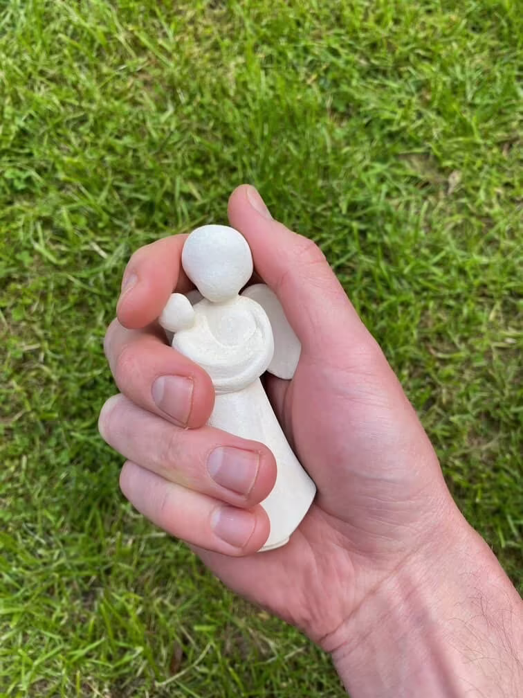 white small angel keepsake urn for ashes