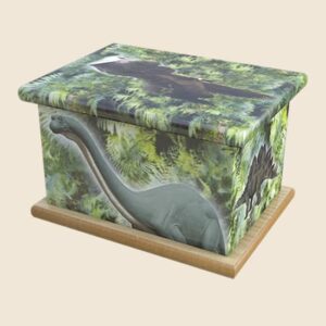 Dinosaur urn casket for ashes