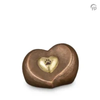 Faithful Heart Bronze Pet Urn