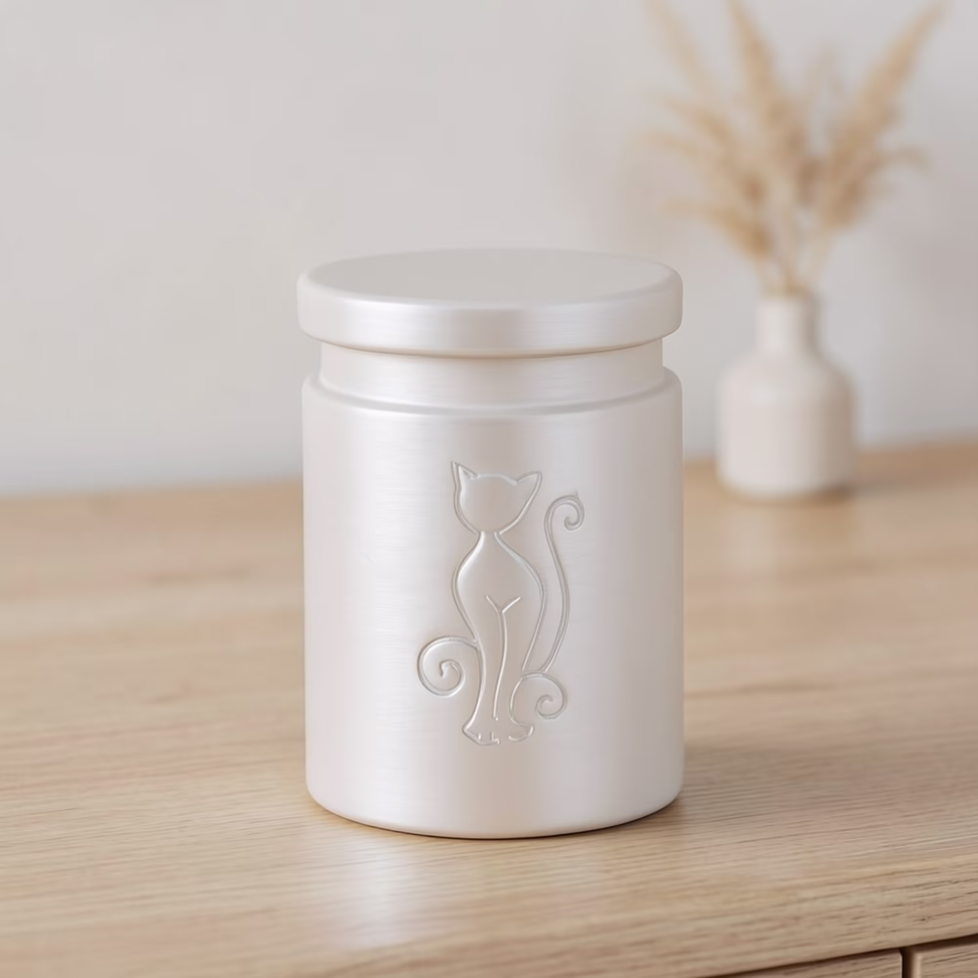 biodegradable cat urn white
