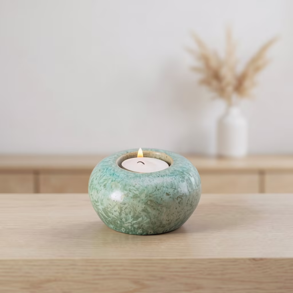 green candle urn for ashes