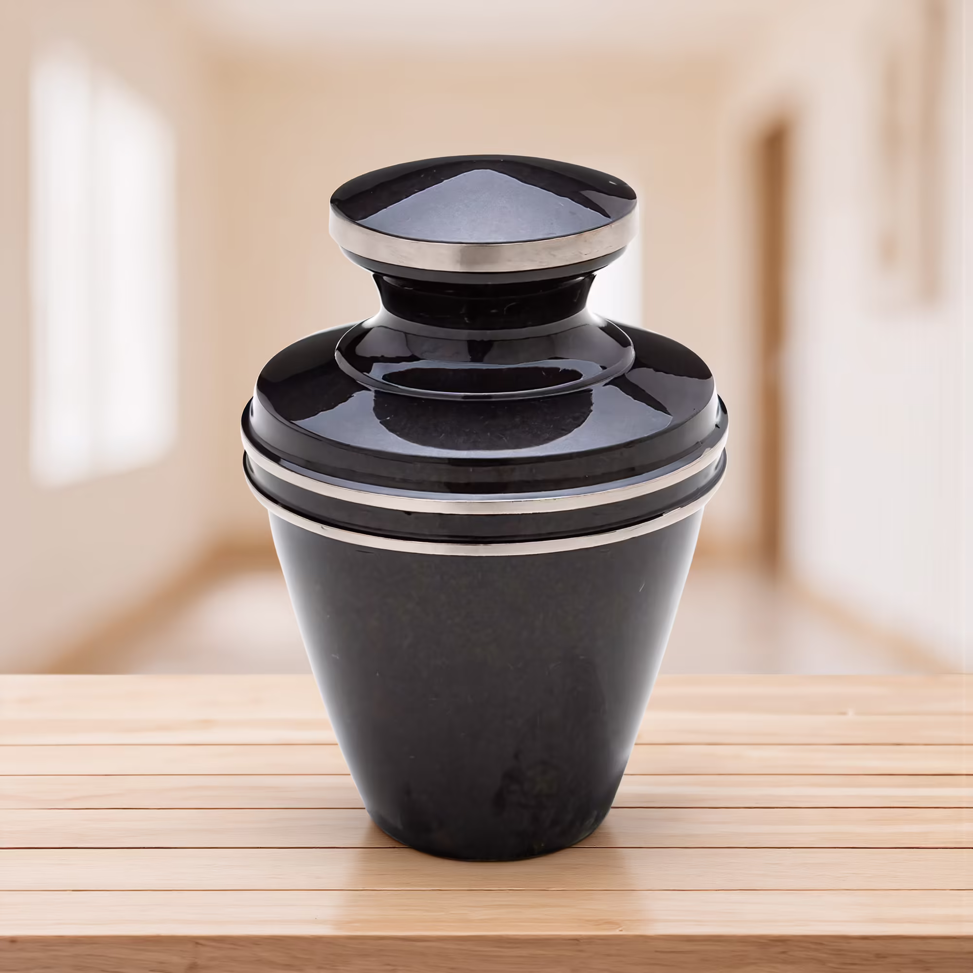 black keepsake urn