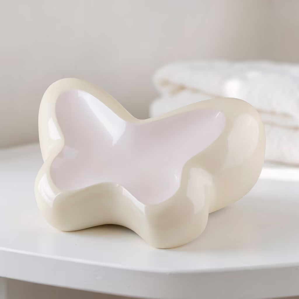 pure white buttterfly urn