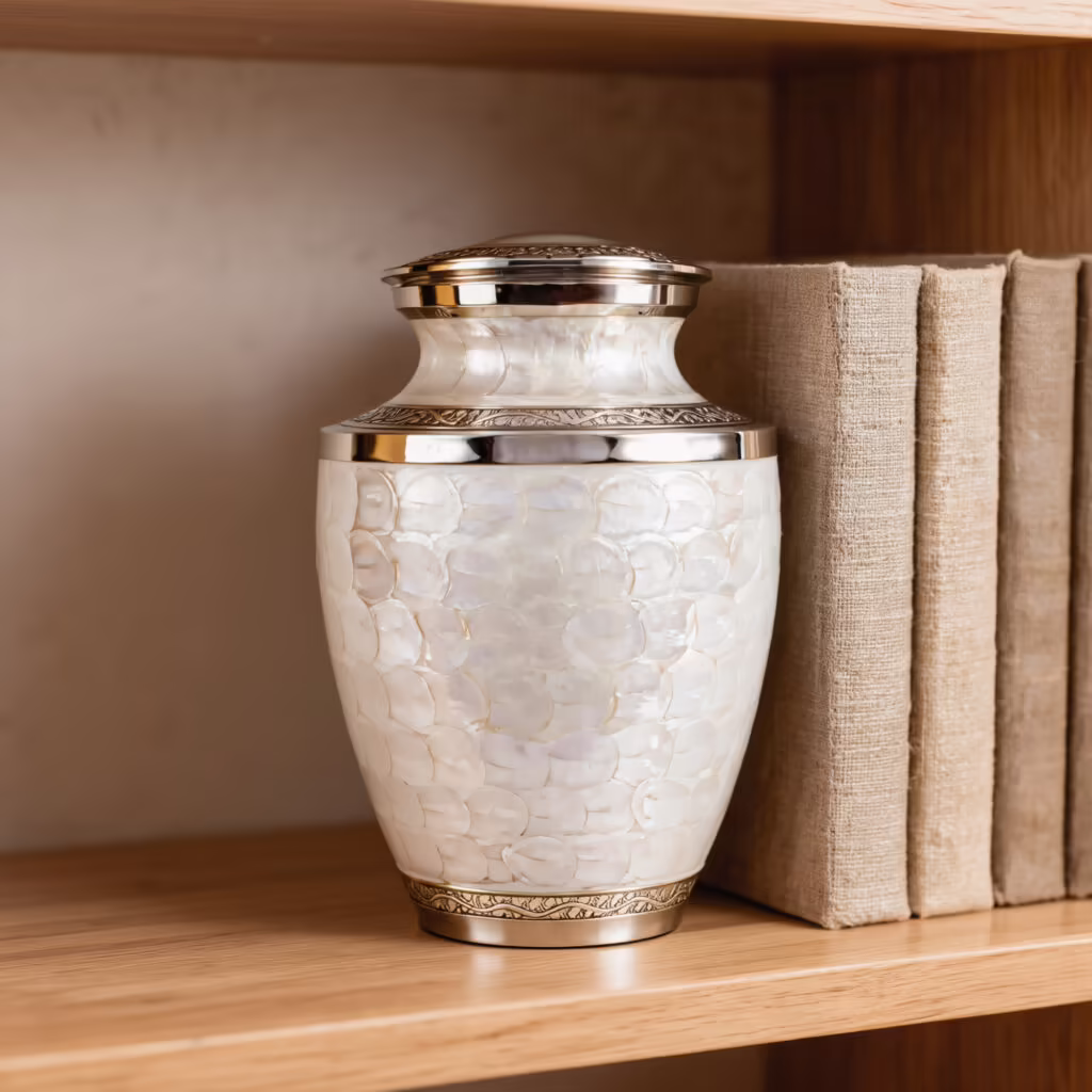 heaven white urn