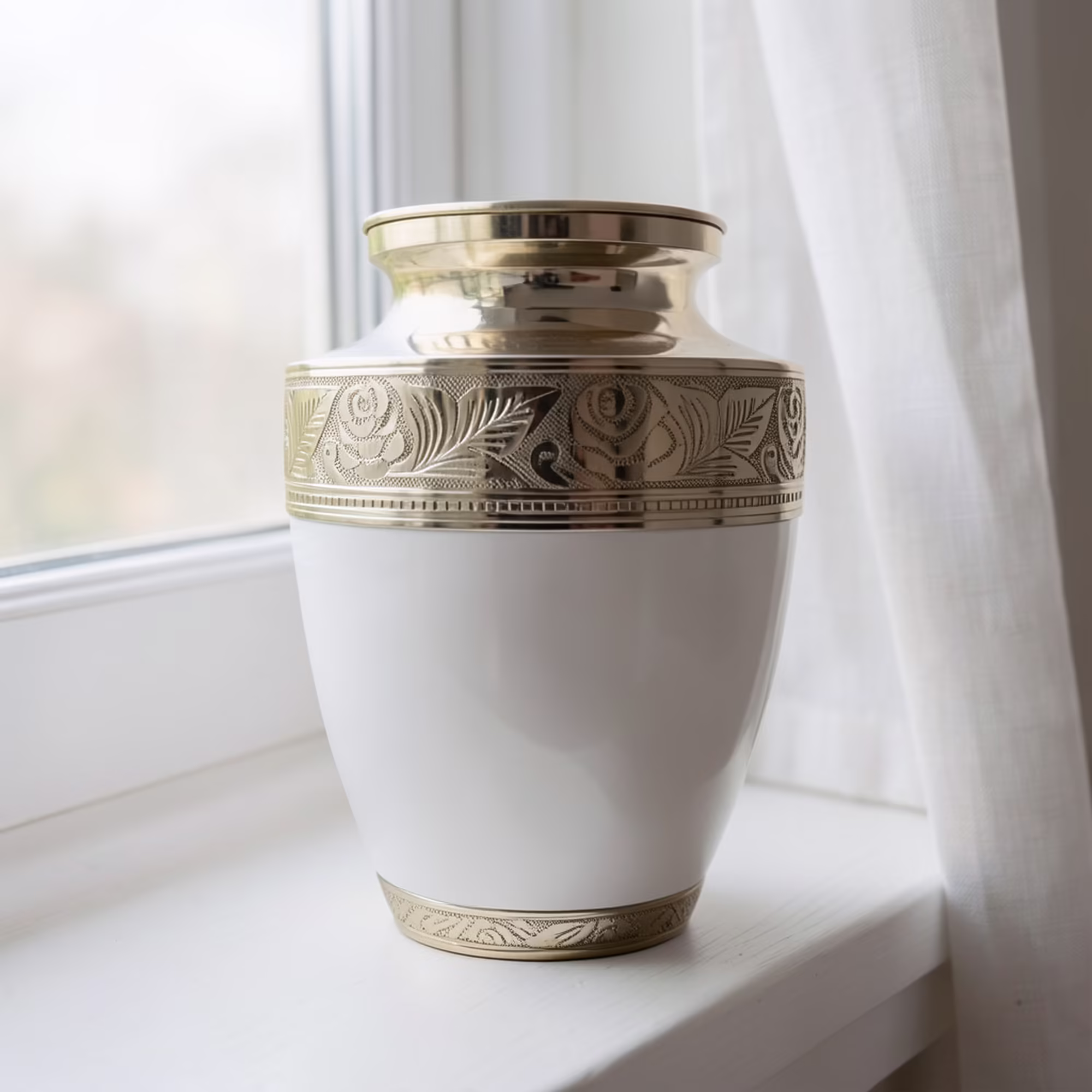 Peace White Urn