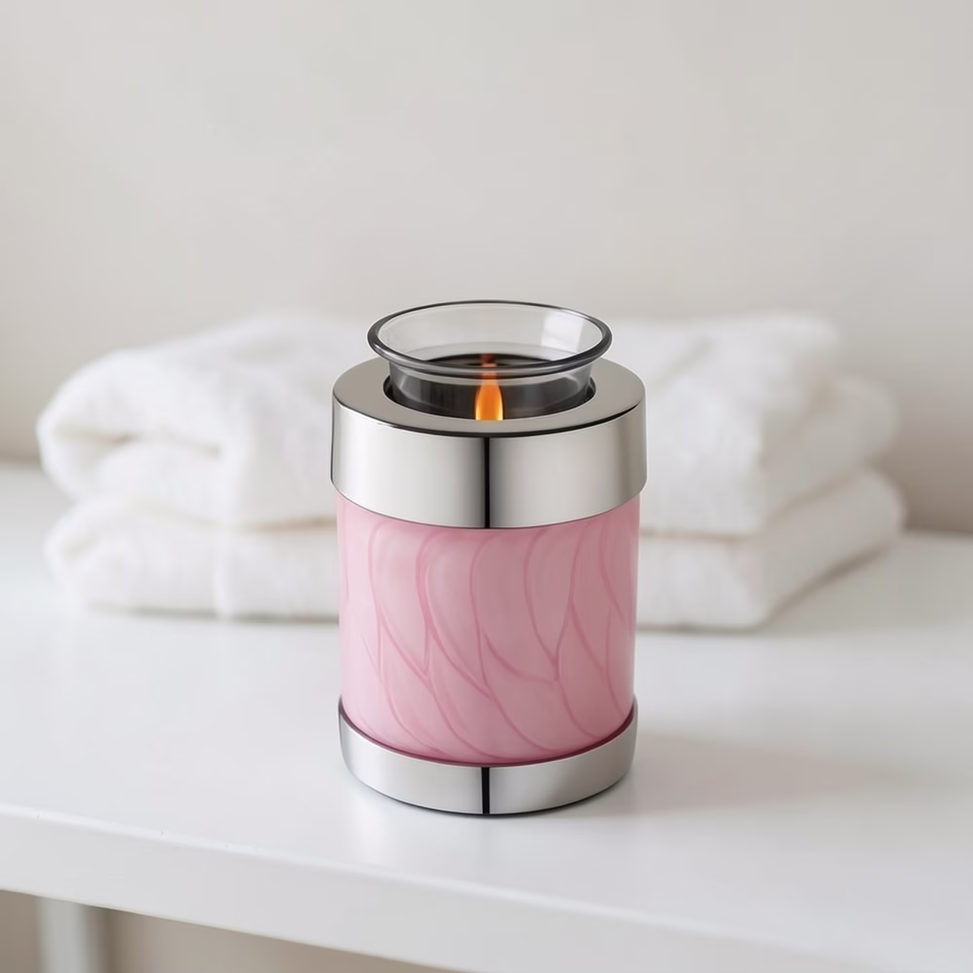 pink candle baby urn