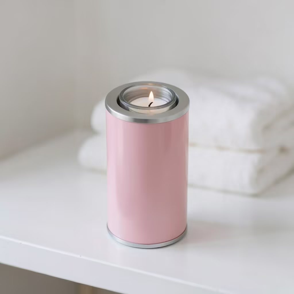 Brass Tealight Urn Pink