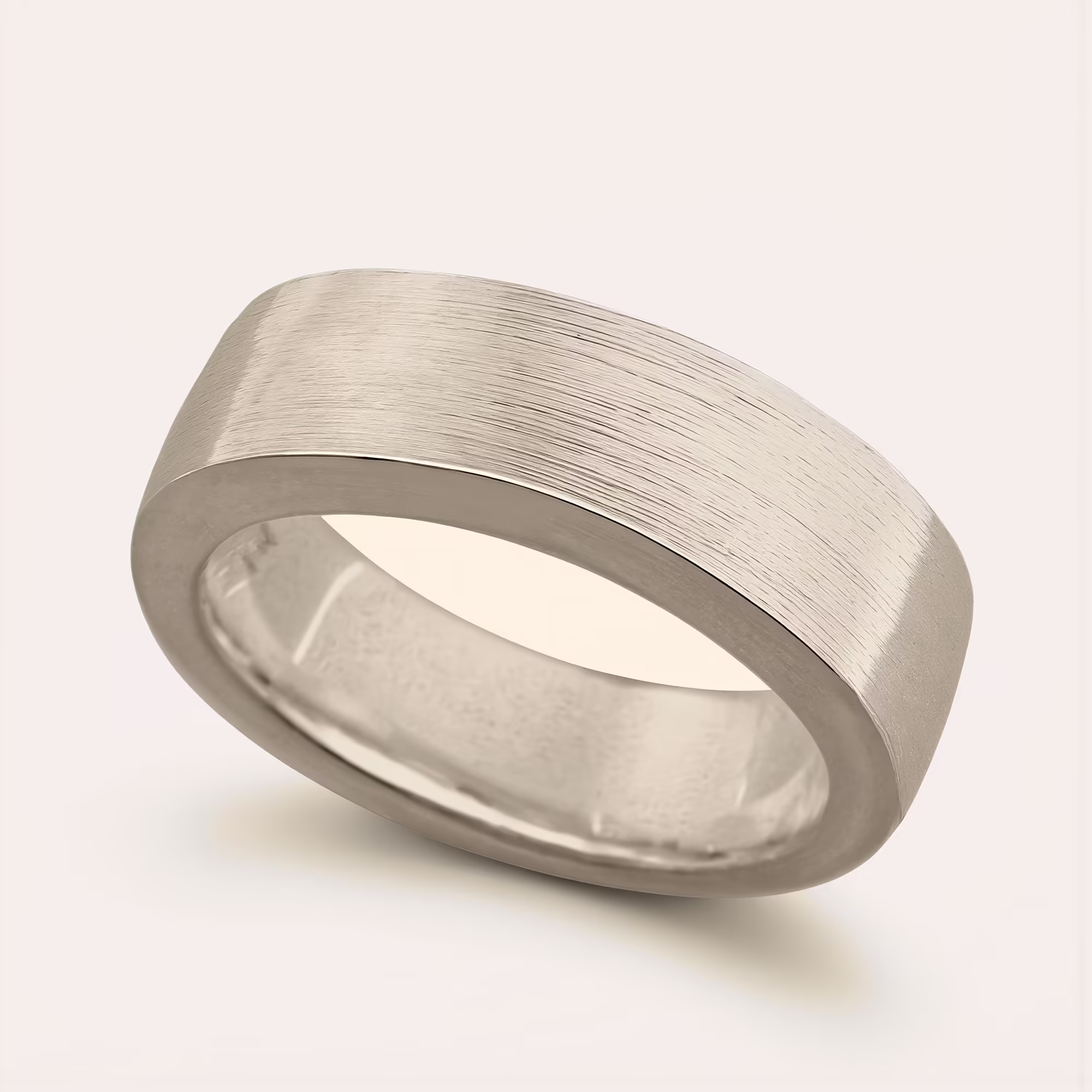 white gold Brushed Memorial Ring