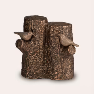 garden urn for 2 people bird in tree
