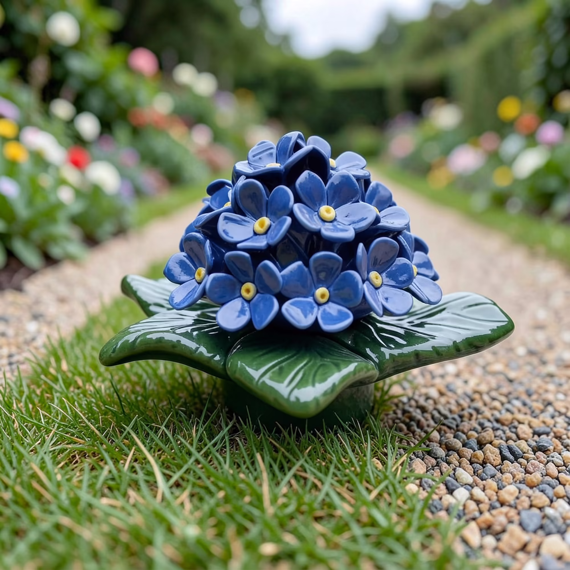 ceramic forget me not for grave