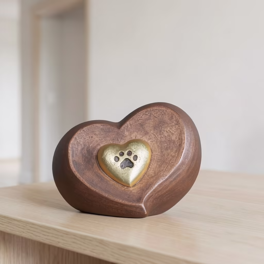 Faithful Heart Bronze Pet Urn