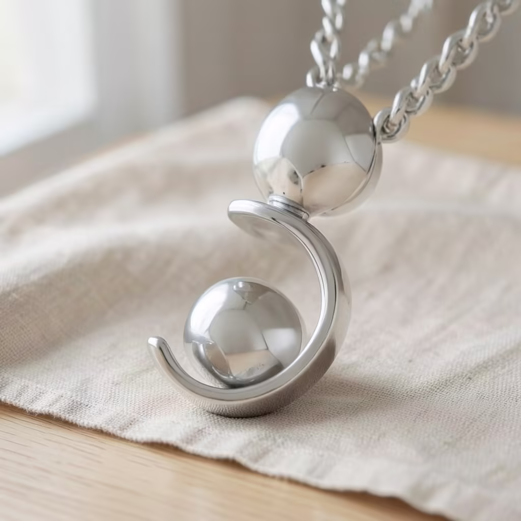 silver In My Arms Memorial Necklace