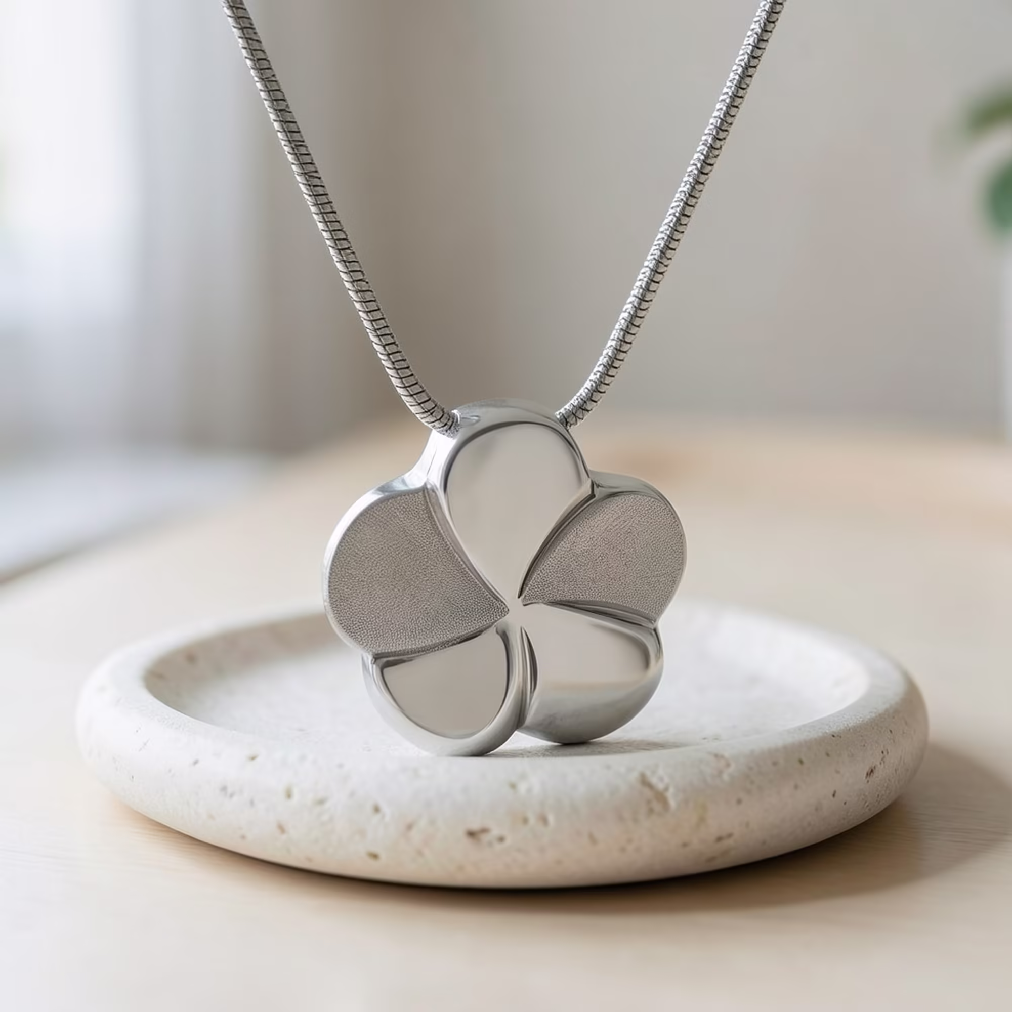 silver Lasting Bloom Memorial Necklace