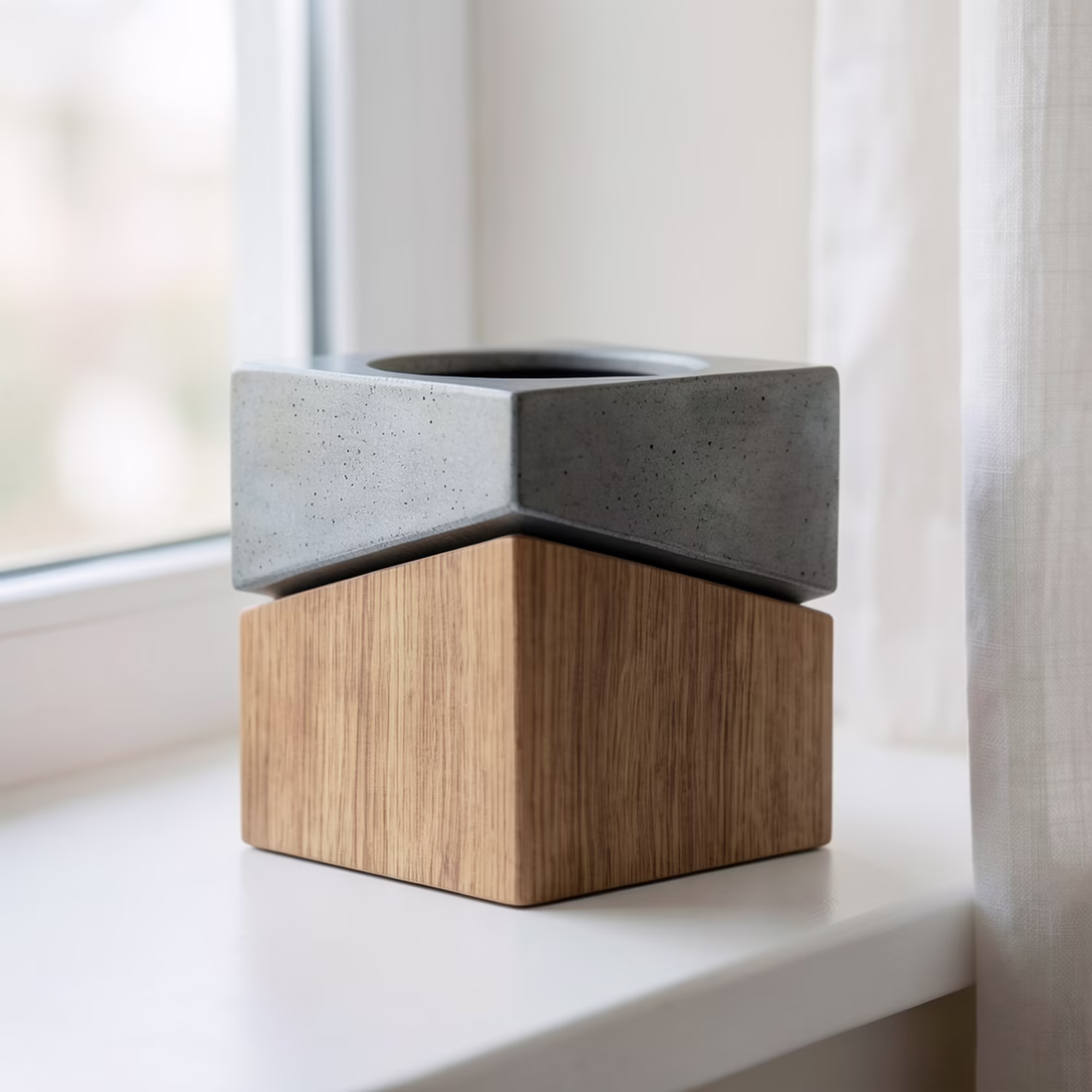 concrete modern keepsake urn