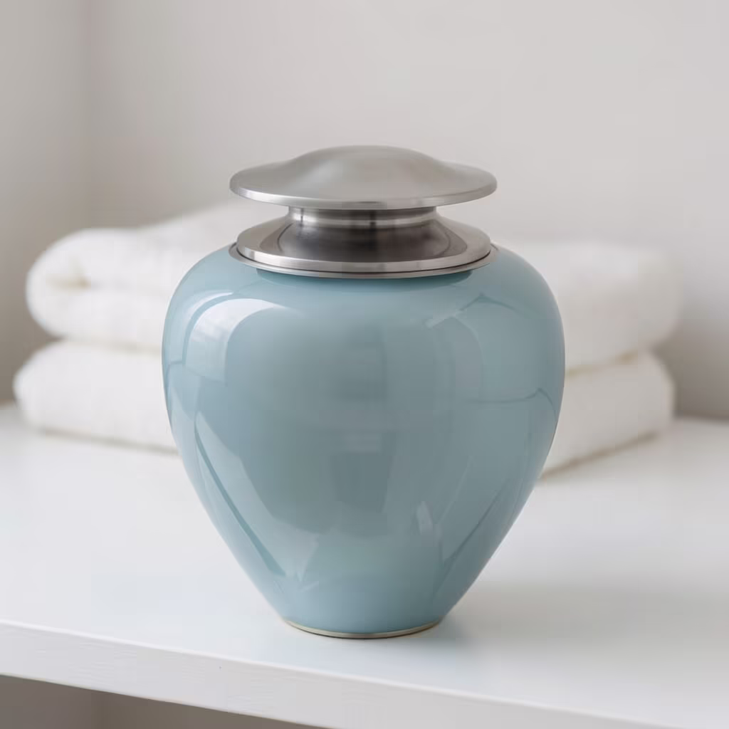 Passion Pearl Brass Urn Blue Large