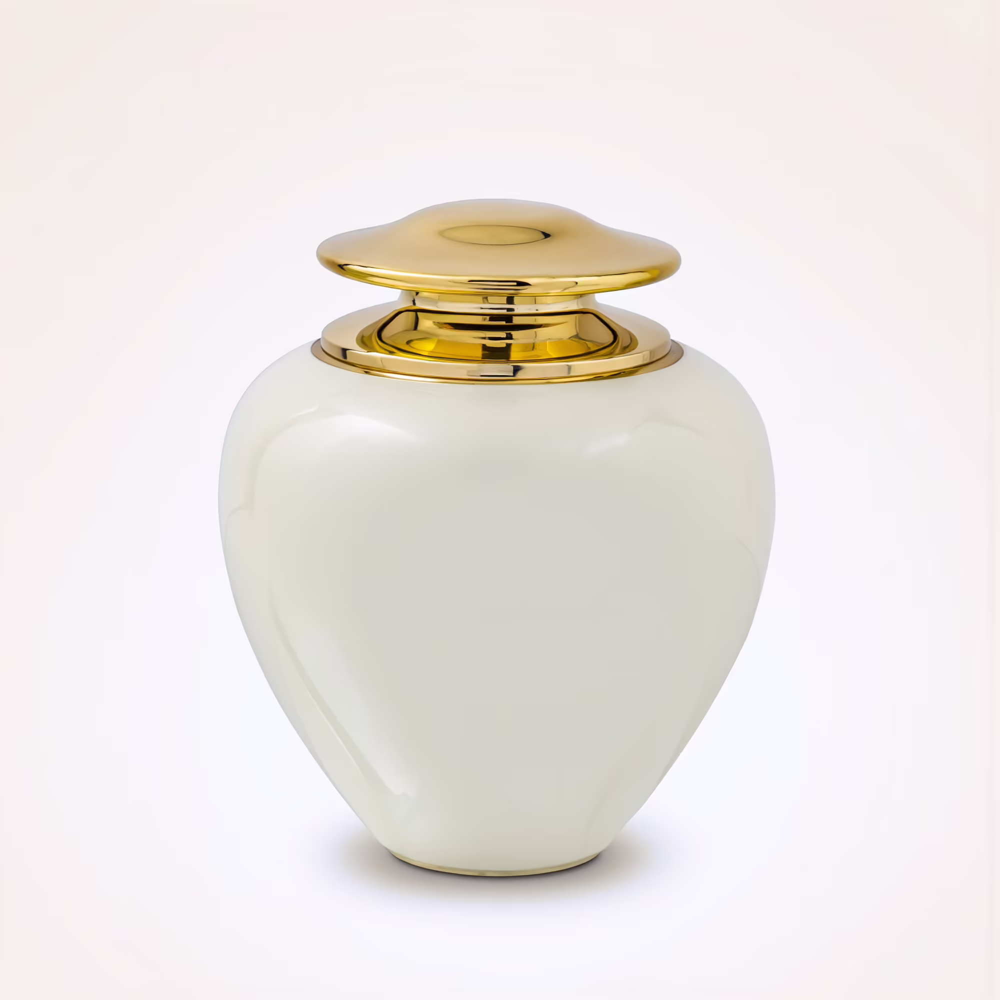 Passion Pearl Brass Urn White heart