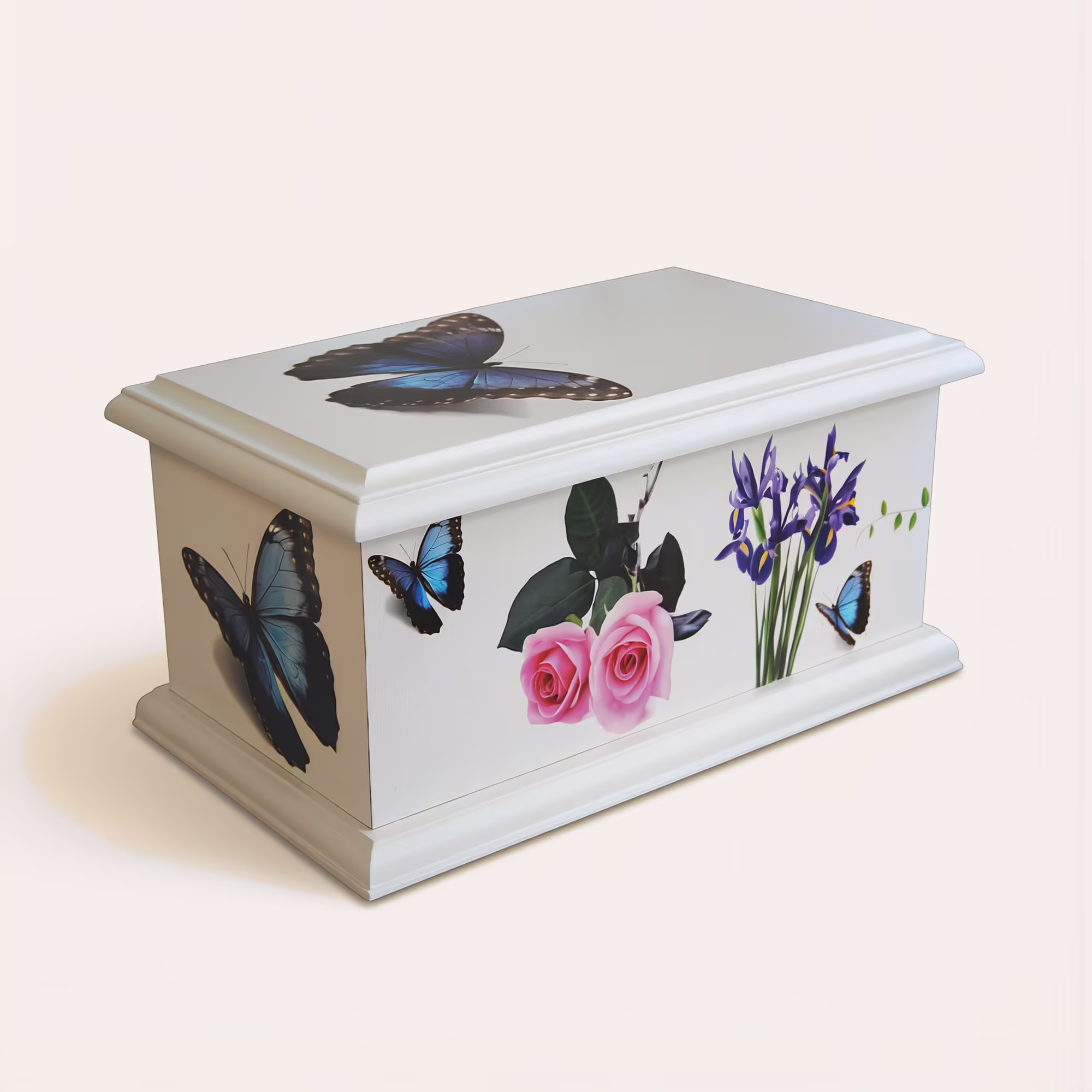 butterfly personalised wooden box urn