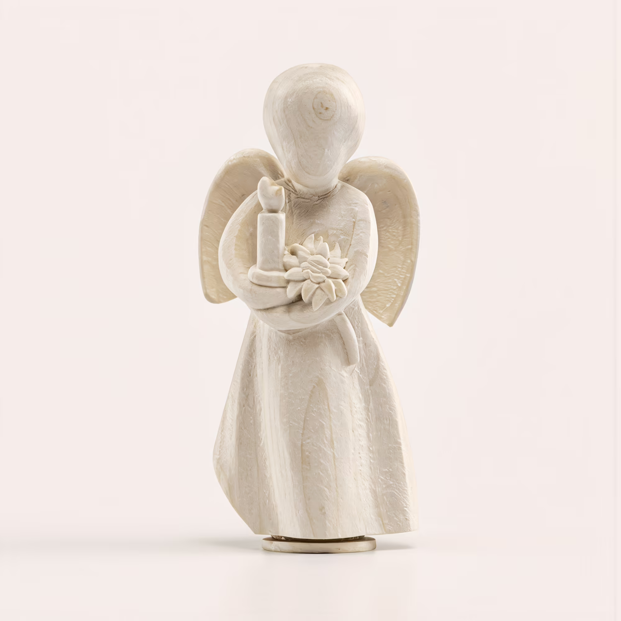 small angel urn candle and flower